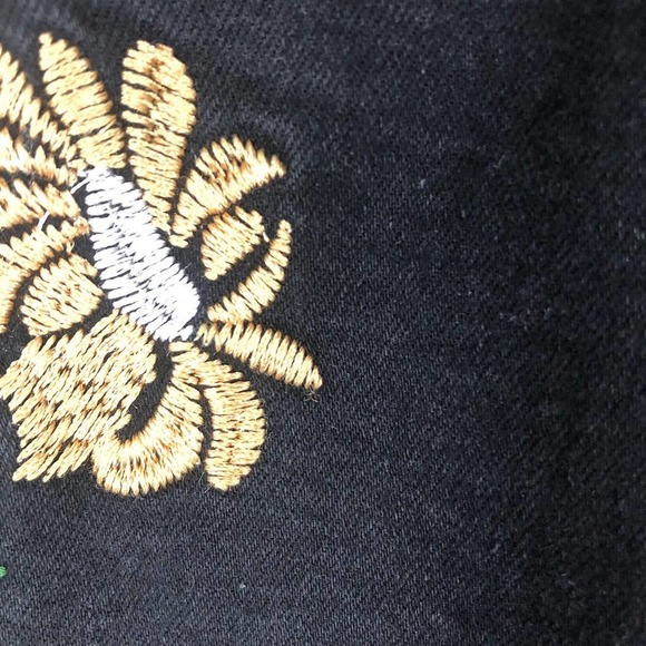 Zara Black Straight Leg Jeans with Floral Embroidery - Picture 5 of 15